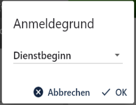 POSSUM - Arbeitszeit Anmeldegrund