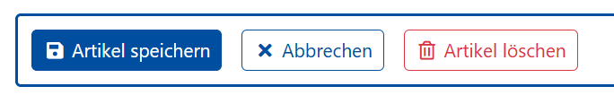 POSSUM Cloud - Artikel Programmierung - Speichern, Abbrechen, Löschen Zeile