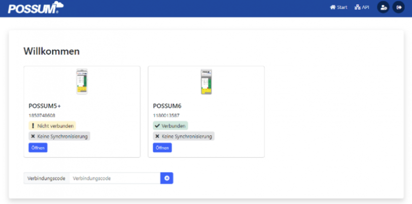 Cloud Dashboard - Übersicht verbundene Systeme
