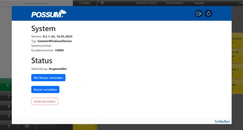 myPOSSUM Verwaltungsoberfläche (lokal)