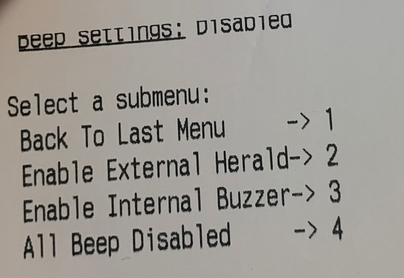 Beep Settings