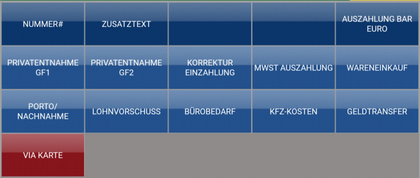Auszahlungstasten