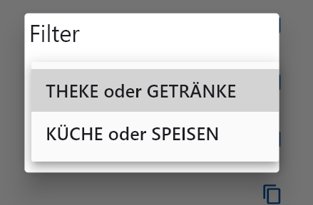 Auswahl Filter
