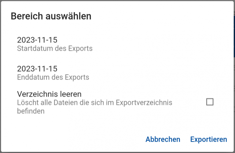 POSSUM - Datenexport