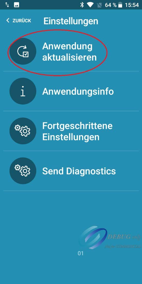 Aktualisierung in Novelpay Settings starten