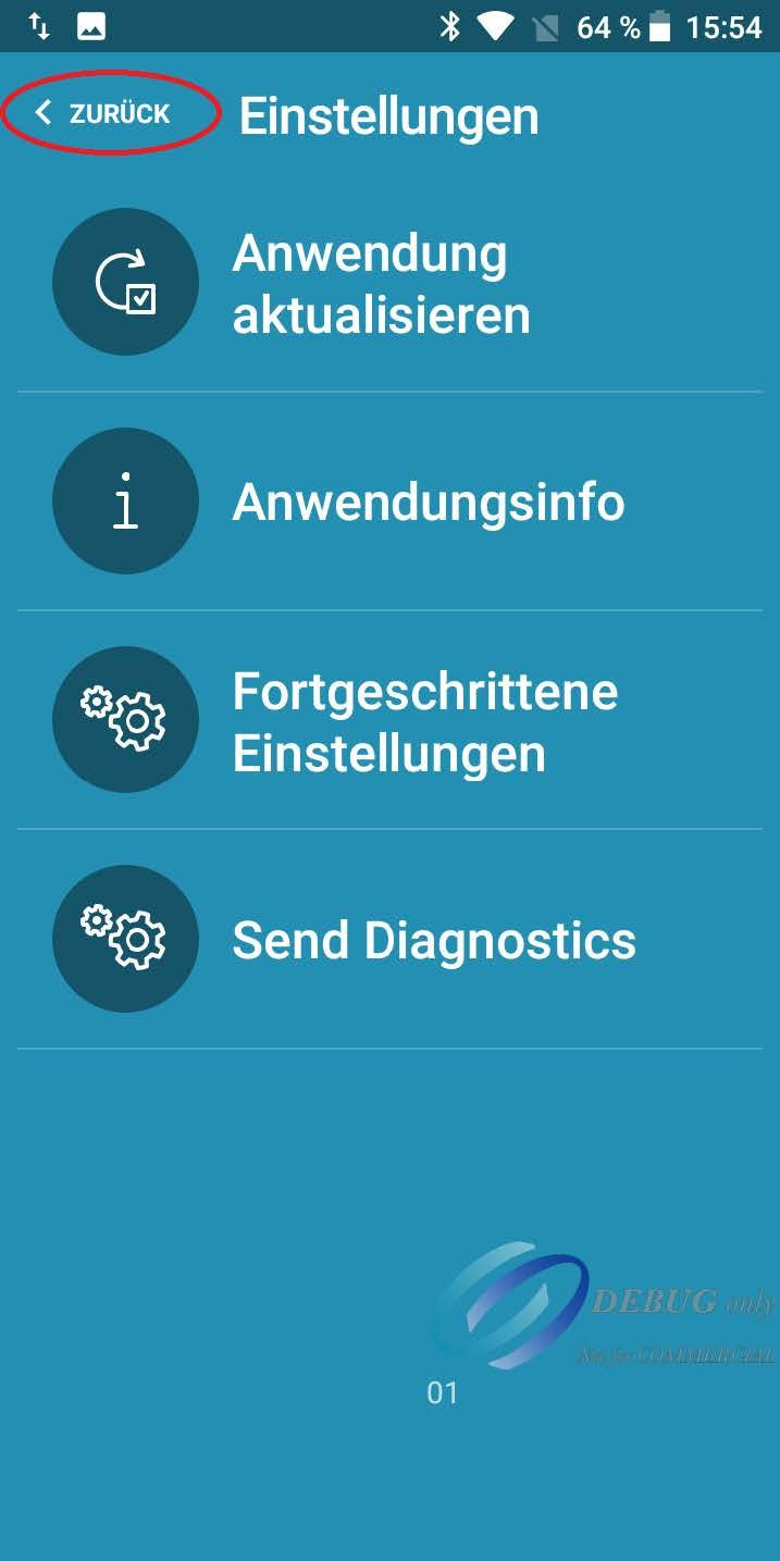 Nach der Aktualisierung zum Home-Bildschirm zurückkehren