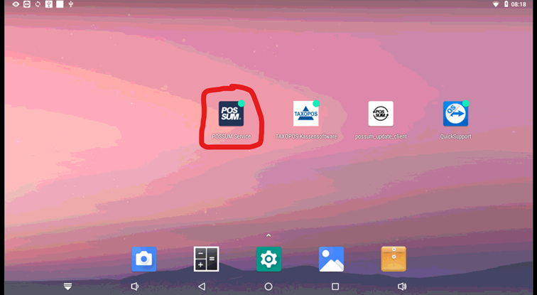POSSUM Service App auf einem stationären Kassensystem öffnen