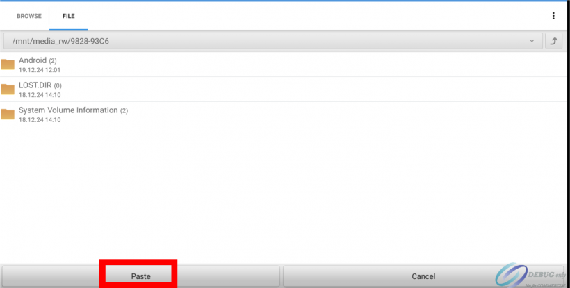 POSSUM - Datei Explorer Auswahl Paste