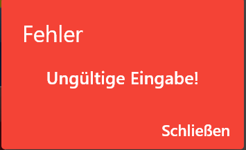 POSSUM - Fehler ungültige Eingabe