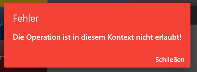 POSSUM - Fehler diese Operation ist in diesem Kontext nicht erlaubt!